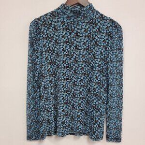 Jane Delancey Womens Dark Floral Long Sleeve Fairy Grunge Mesh Top‎ Size M Black